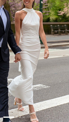 Zara white satin halter - zara,