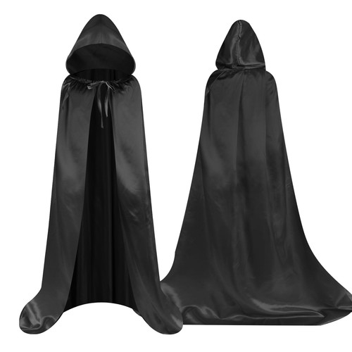 Aomig black hooded cape kids - black,